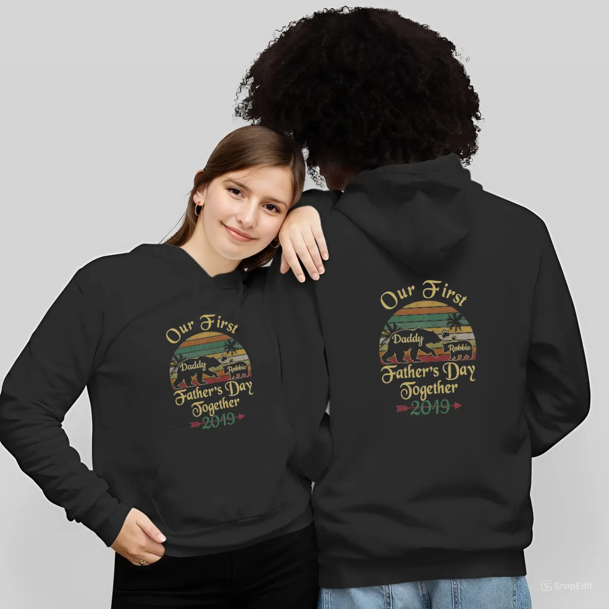 Our First Father Day Together 2019 Bear Vintage Custom Kids Name
