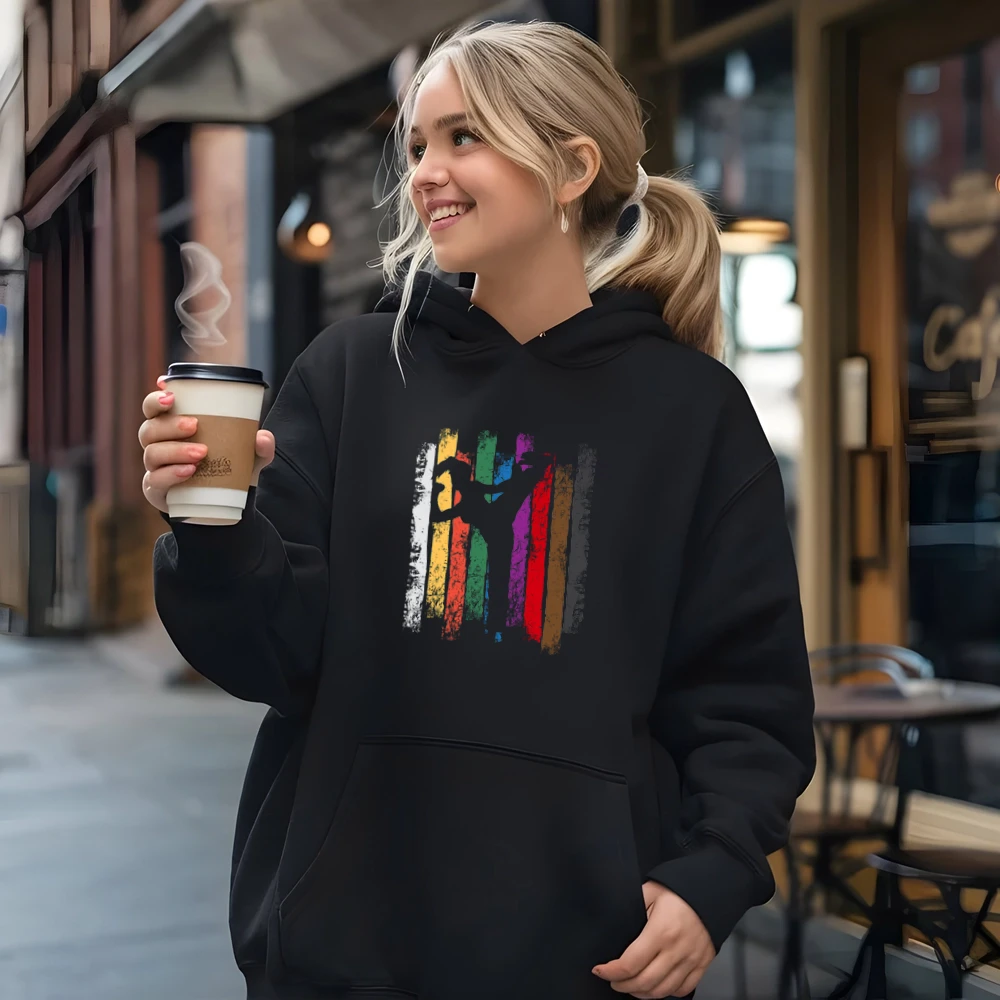 Funny Karate Design Karate Belts Silhouettes Female Light