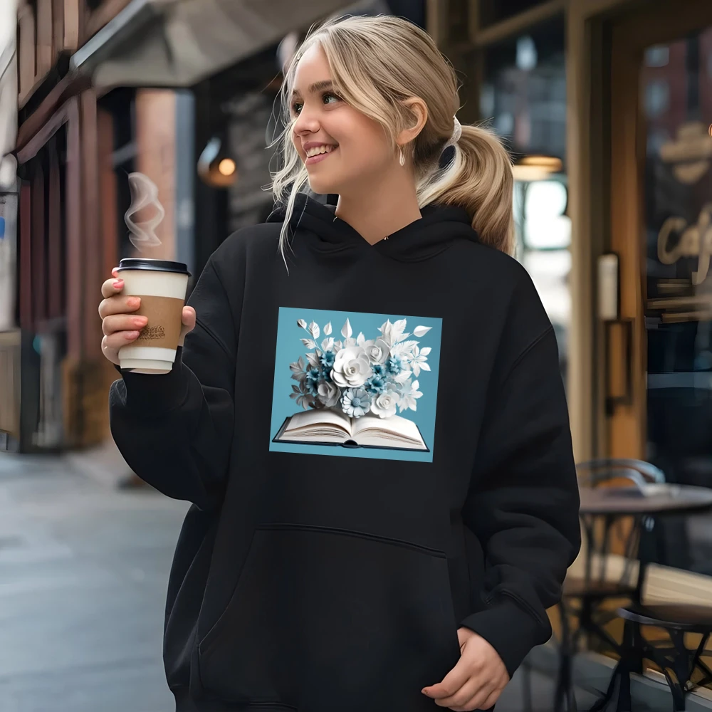 3d Open Book With Flowers On