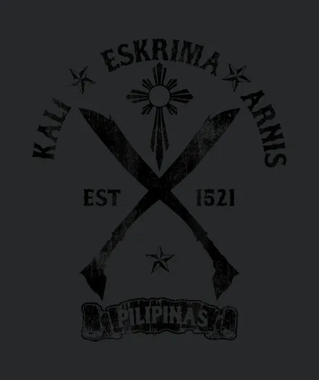 Cool Distressed Kali Arnis Eskrima Cross Sword Tee