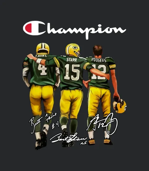 Green Bay Packer Champion Brett Favre Bart Starr Aaron Charles Rodgers Signatures