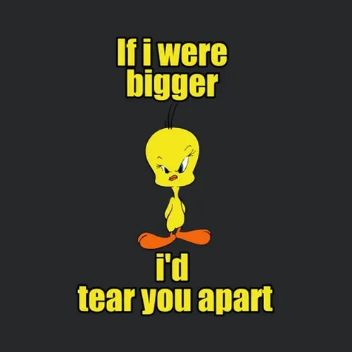 If I Were Bigger I Tear You Apart Tweety Bird Cartoons Yellow Canary Top Cartoon