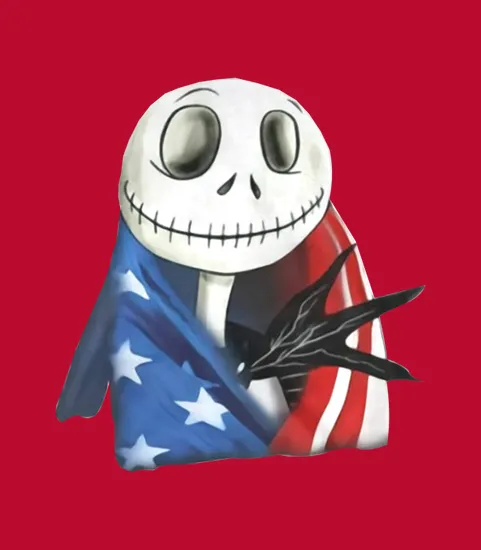 Jack Skellington 4th July Independence Day American Flag