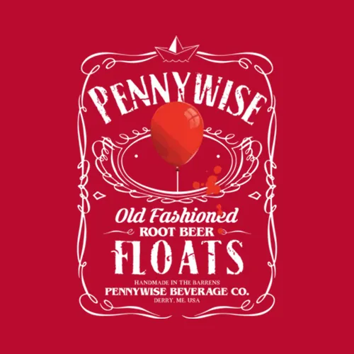It Pennywise Old Fashioned Root Beer Floats Funny Parody Label Horror