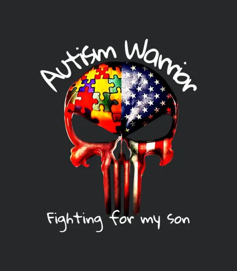Punisher Autism Warrior Fighting For My Son American Flag