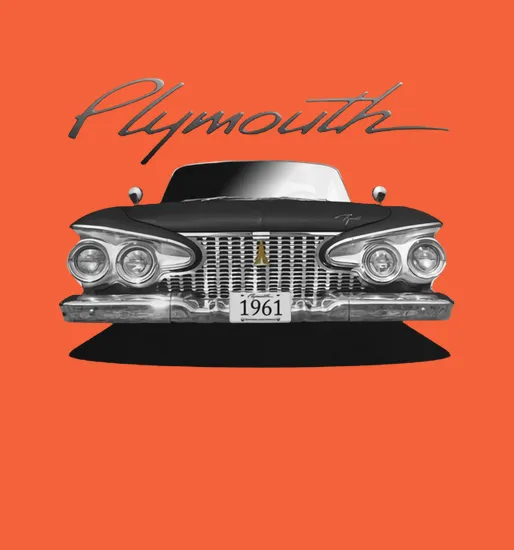 1961 Plymouth Fury Front Black White