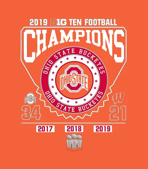 2019 Big Ten Football Champions Ohio State Buckeyes 34 21