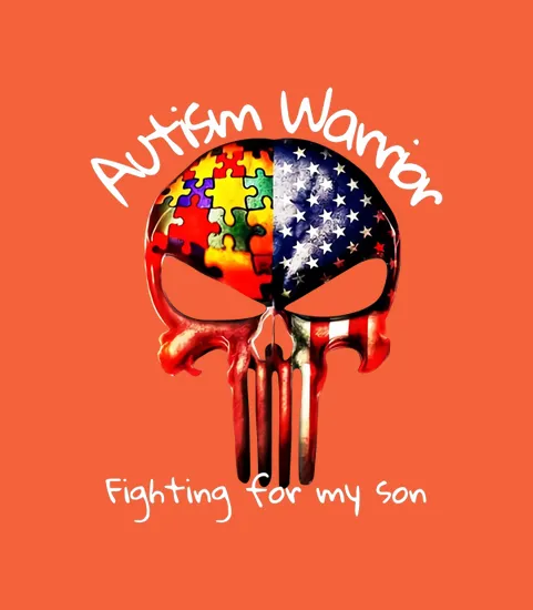 Punisher Autism Warrior Fighting For My Son American Flag