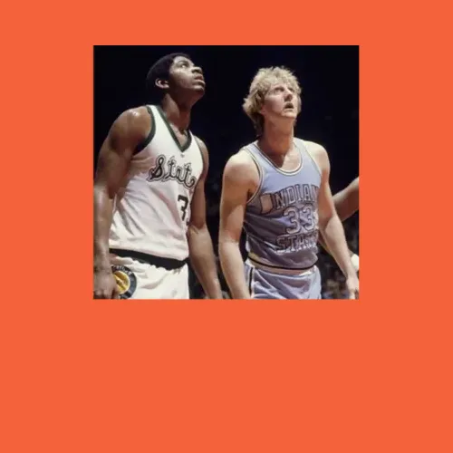 Magic Johnson Larry Bird College Days Basketball Legends Fan