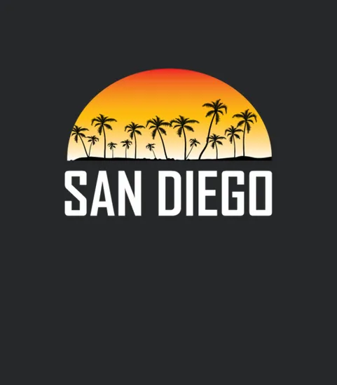 San Diego California Sunset Palm Trees Beach