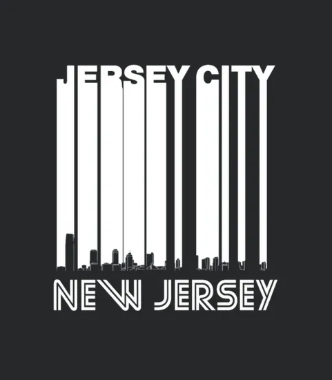 Retro Jersey City New Jersey Skyline