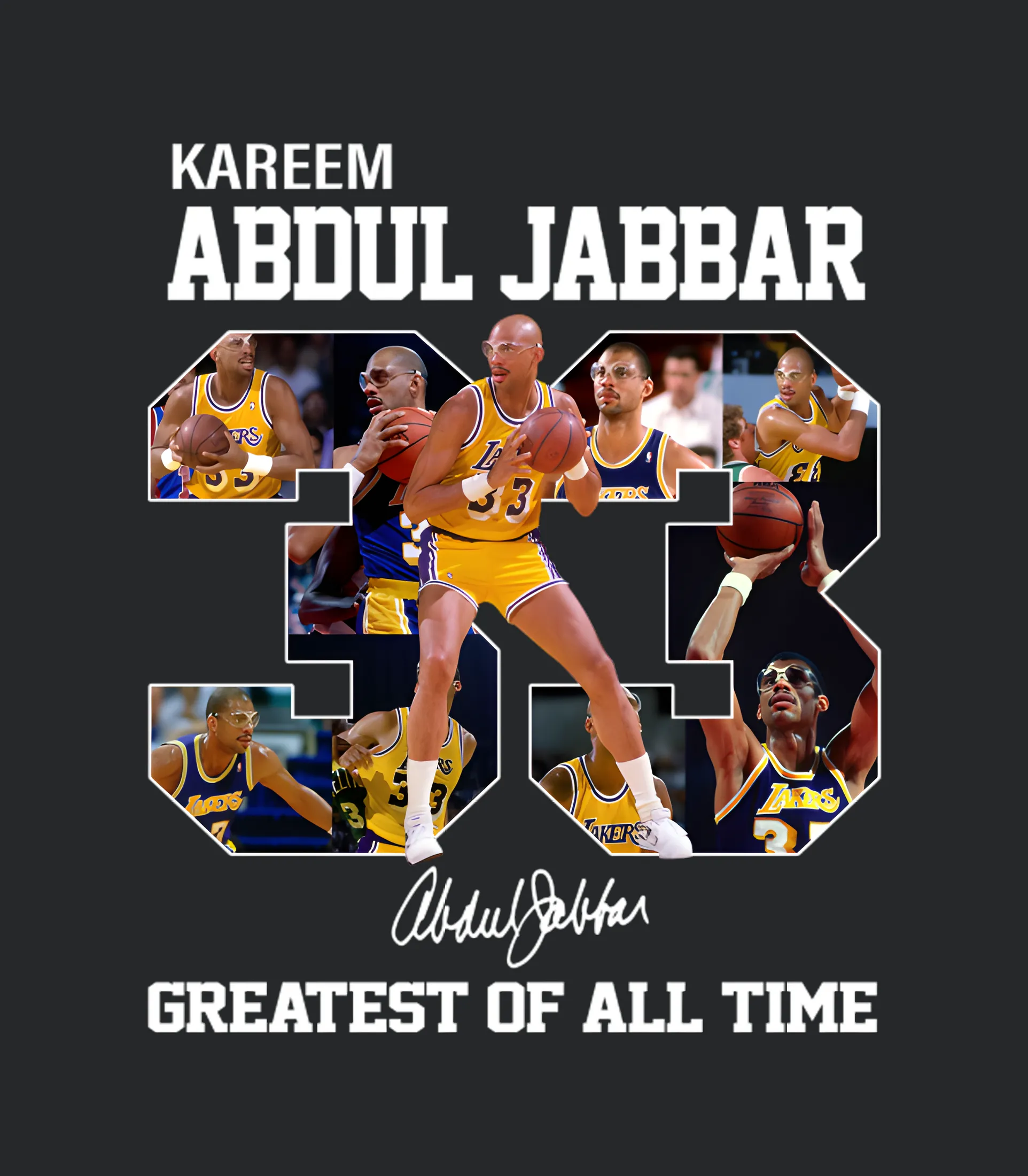 33 Kareem Abdul Jabbar Signature Greatest Of All Time