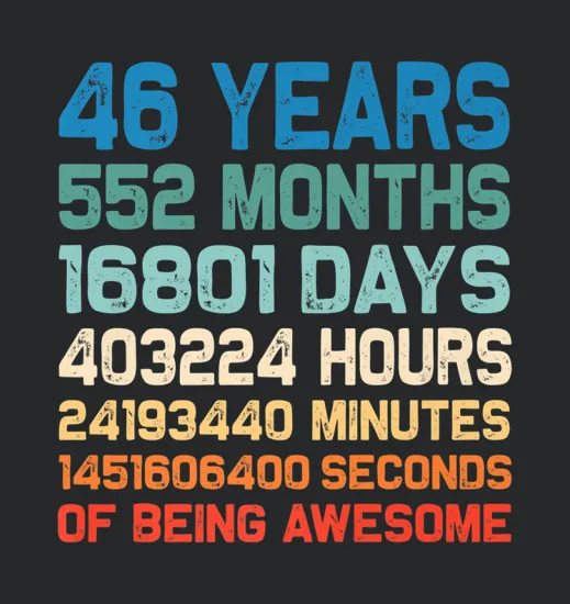 46th Birthday 46 Years Of Being Awesome Wedding Anniversary Premium