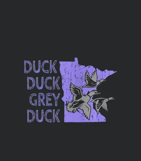 Duck Duck Grey Duck Retro Blue Minnesota Map