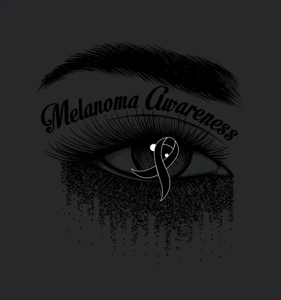 Eyes And Black Ribbon Melanoma And Skin Cancer Awareness