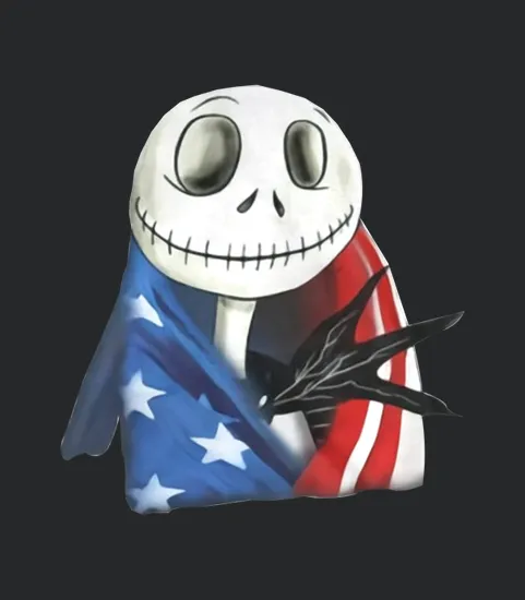 Jack Skellington 4th July Independence Day American Flag