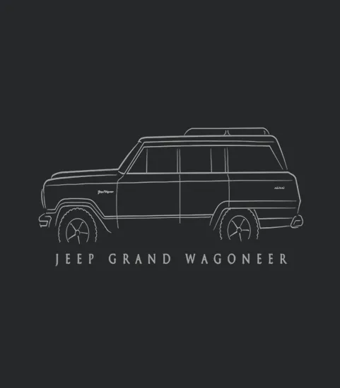 Jeep Grand Wagoneer Sj Profile Stencil White