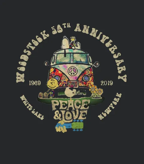 Snoopy Woodstock 50th Anniversary 1969 2019 Peace And Love Hippie