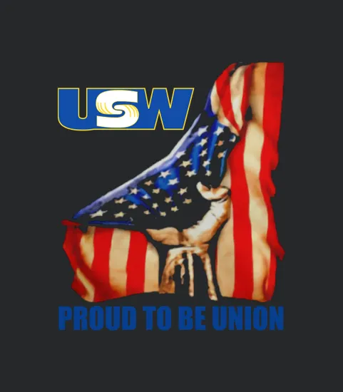 United Steelworkers Logo Proud To Be Union American Flag