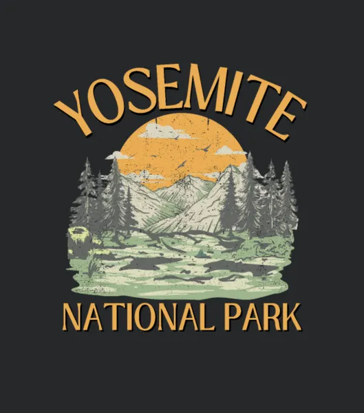 Vintage Yosemite Retro National Park California