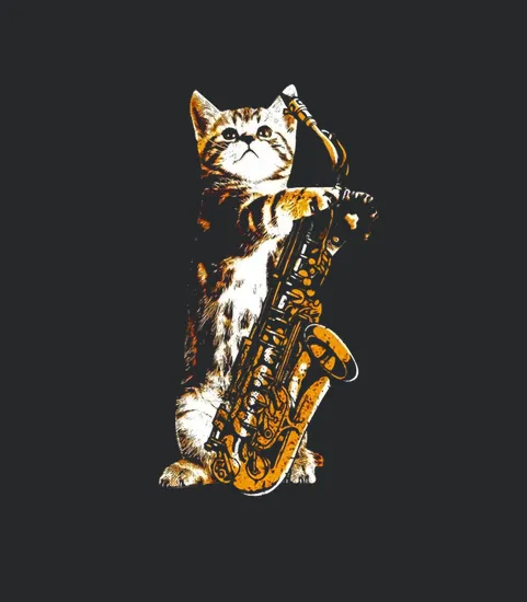 Jazz Cat Cool Musician Jazz Player Saxophone