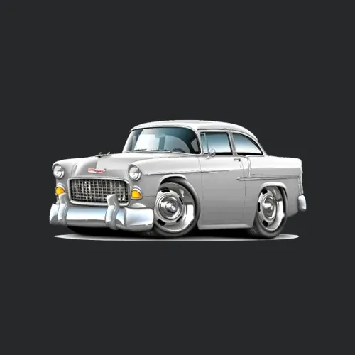 1955 Chevy Belair White Car