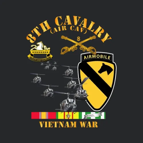 Army 8th Cavalry Air Cav 1st Cav Division W Svc