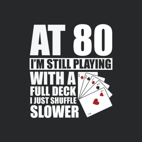 Funny 80th Birthday Poker Player 80 Year Old