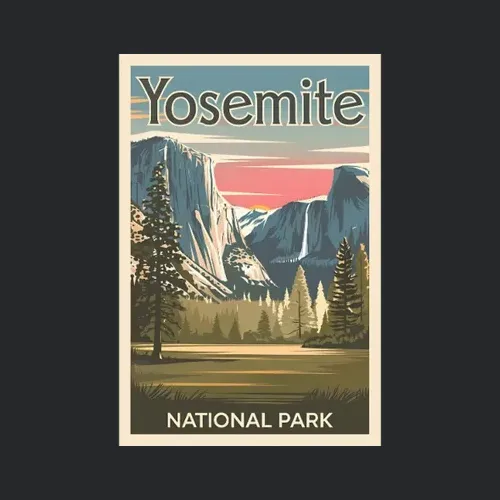 Yosemite National Park Retro Souvenir
