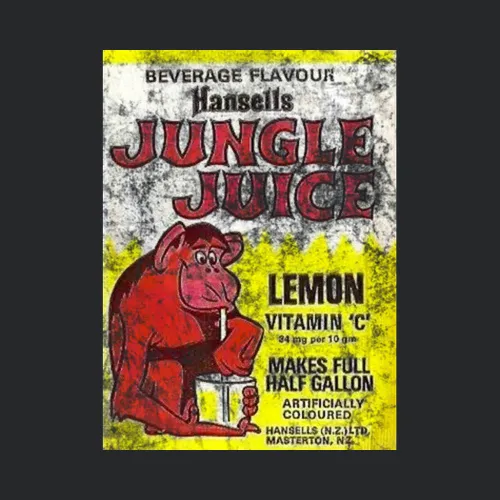 Hansells Jungle Juice Beverage Monkey Cover Retro Food Brand Worn