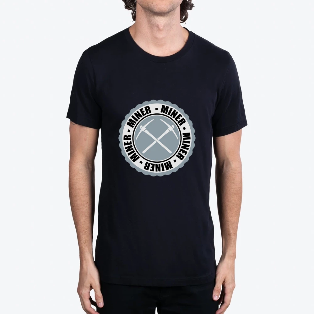 Miner Text Design Circle Stamp Button Round 2 Cros