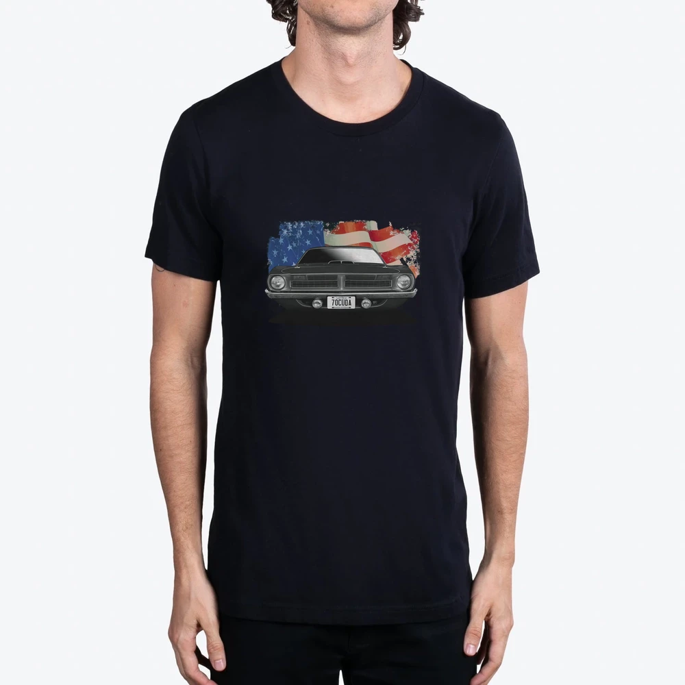 1970 Plymouth Cuda Front Black Flag