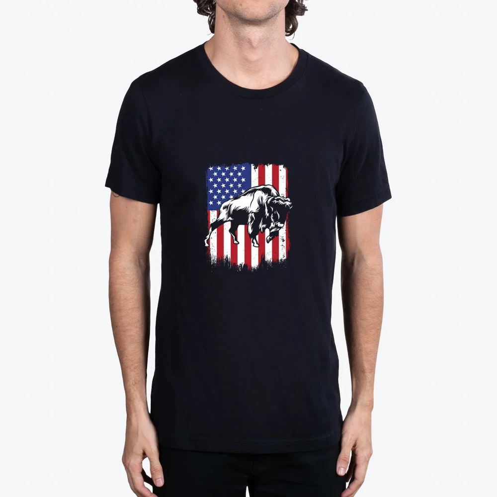 Bison American Flag Buffalo Bovinae American