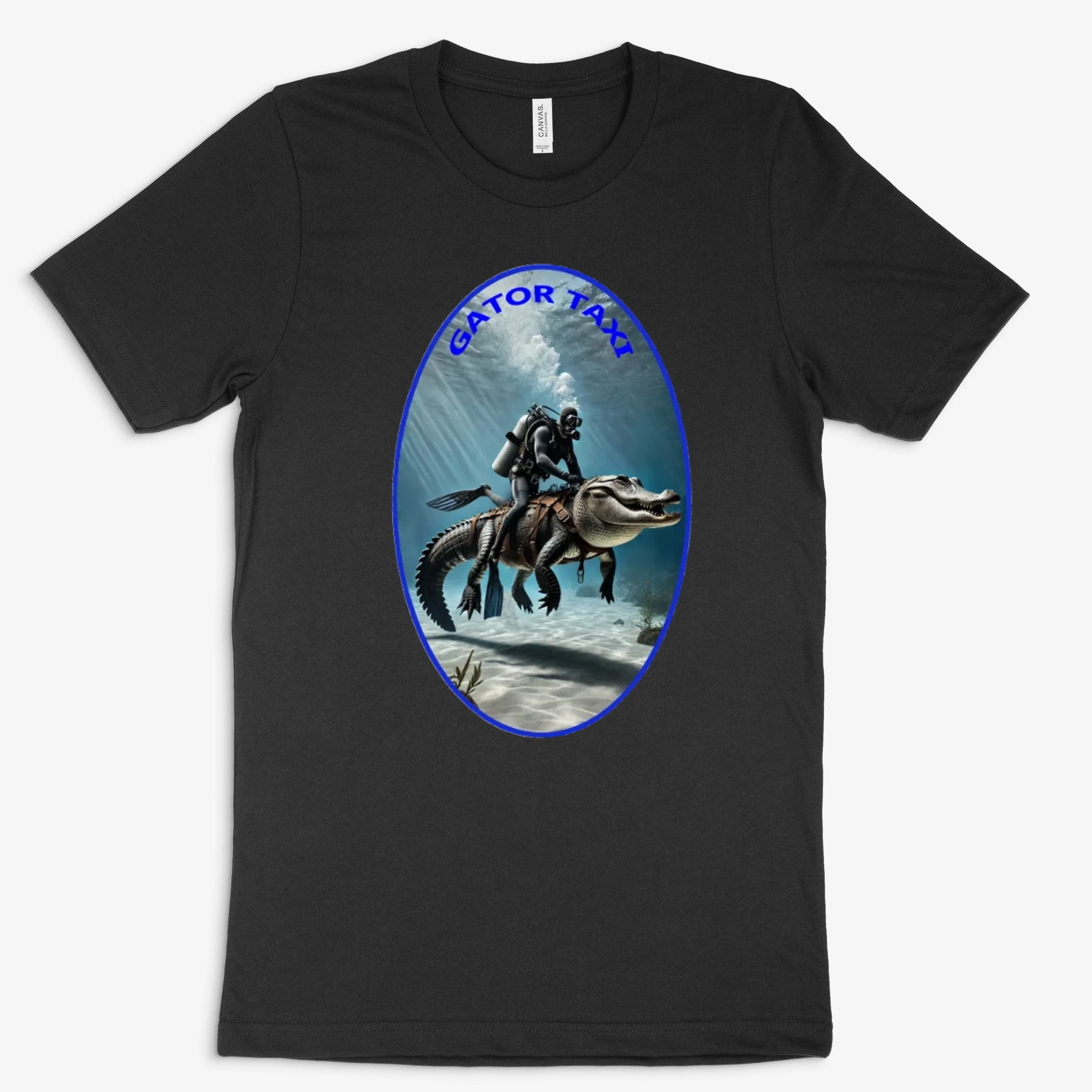 Vintage Scuba Diving Diver Riding An Alligator Urm