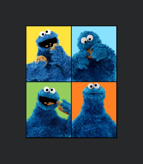 Sesame Street Four Poses Of Cookie Monster