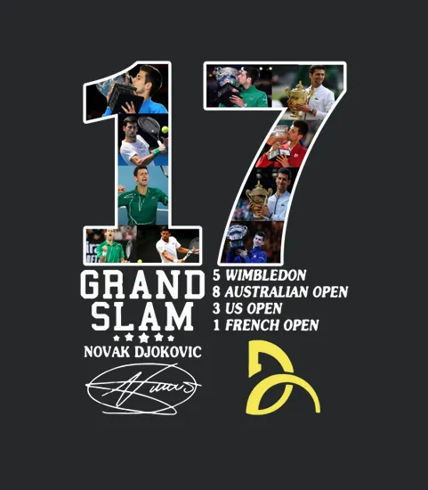 17 Grand Slam Novak Djokovic Logo Signature