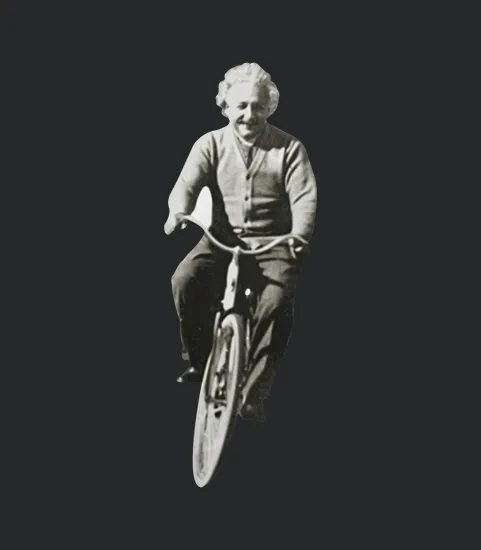Albert Einstein On A Bike