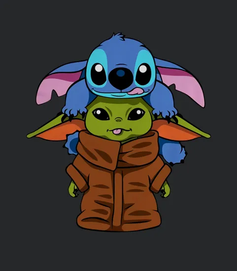 Baby Yoda And Baby Stitch