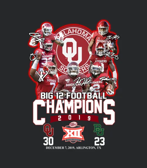 Oklahoma Sooners Signatures Big 12 Football Champions 2019