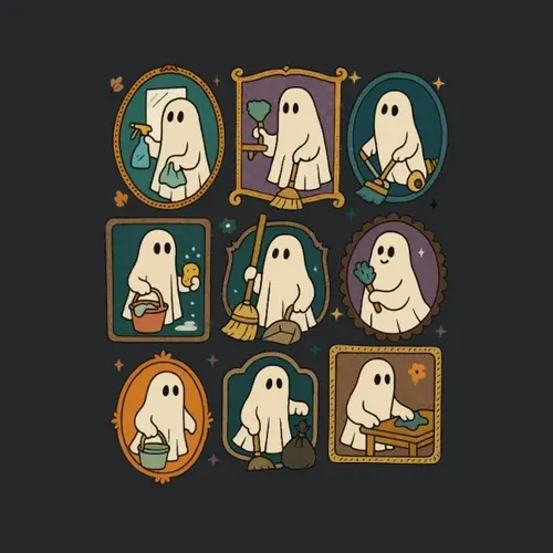 Funny Ghost Housework Chores Halloween