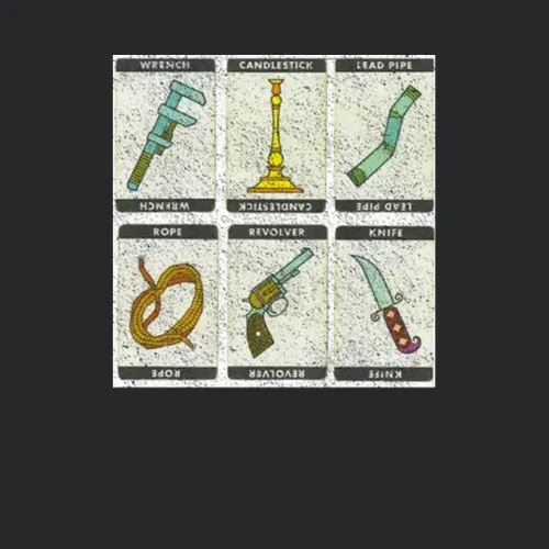 Clue Weapons Cards Retro Board Game Vintage