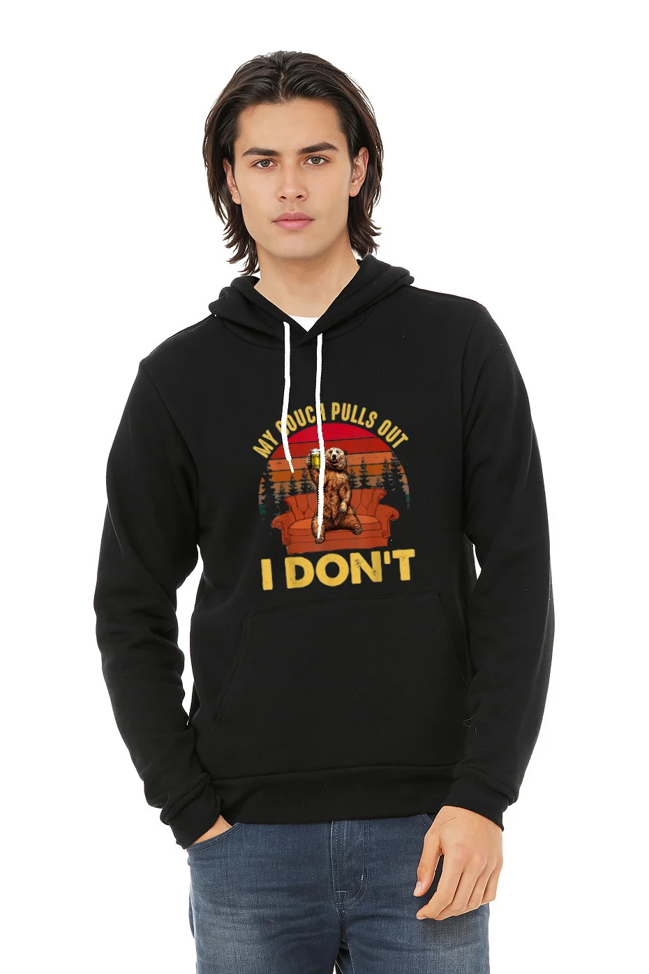 My Couch Pulls Out I Dont Bear Drinking Beer Retro Vintage