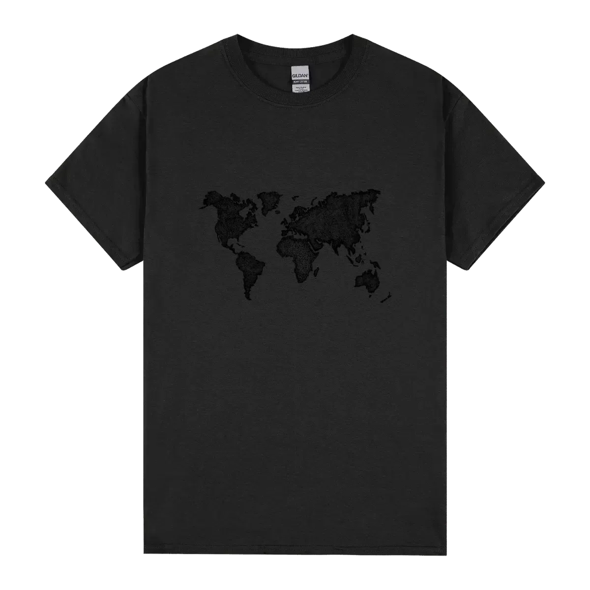 Worldmap Dots Dot Painting Handmade Black