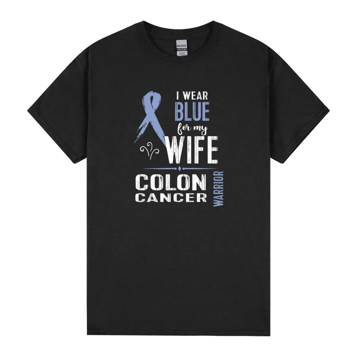 Colon Cancer Awareness Wife Waribbon Tee