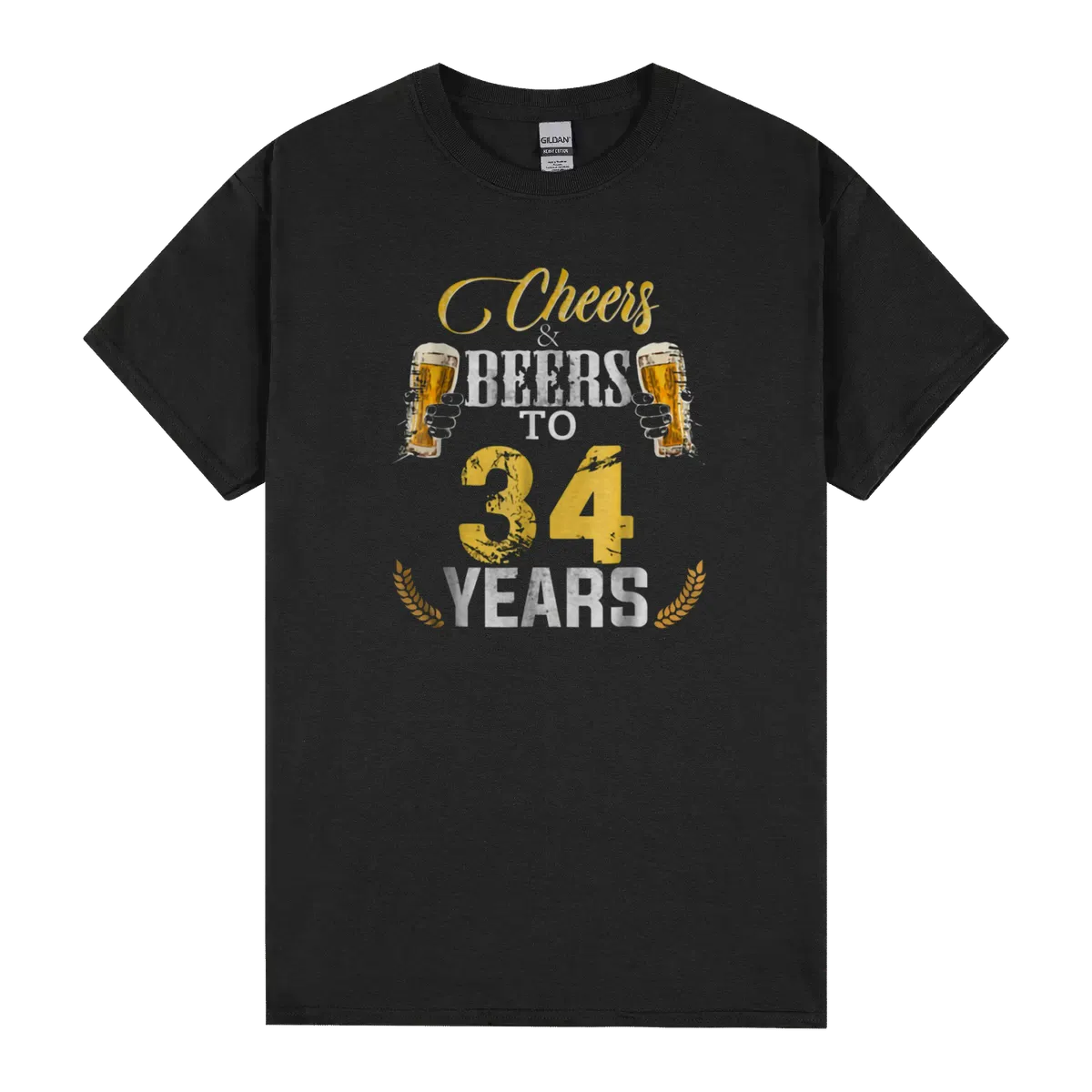 Cheers And Beers To 34 Years Birthday Gift Old