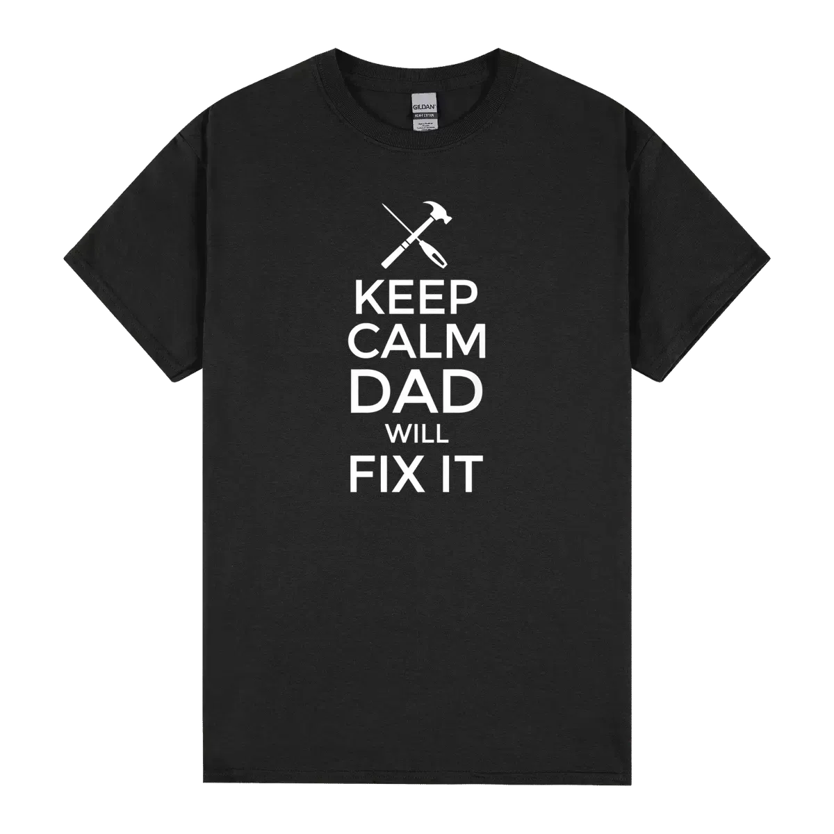 Mens Keep Calm Dad Will Fix It Fathers Day Tools Handyman Tee