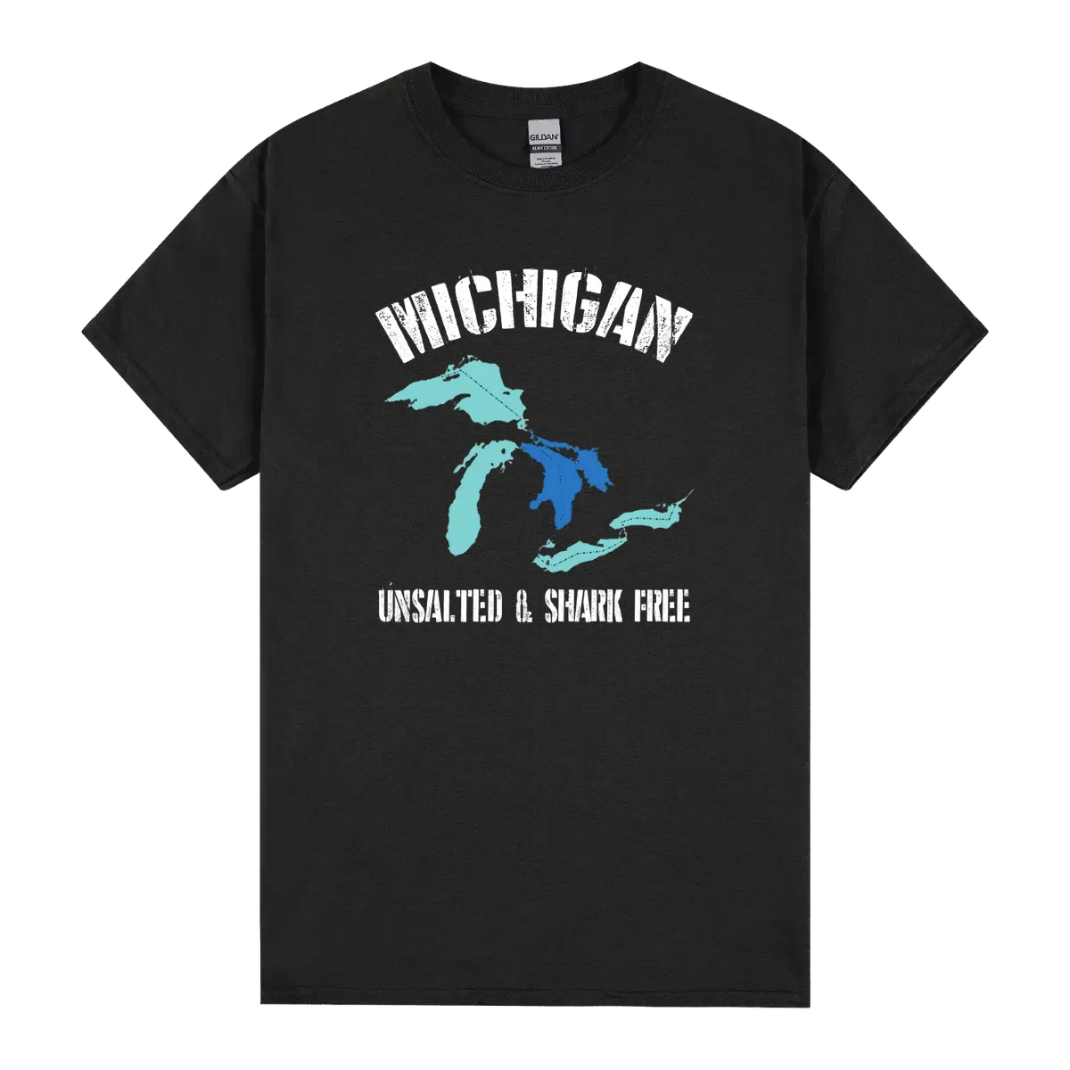 Michigan Unsalted Andampampamp Shark Free Funny Great Lakes