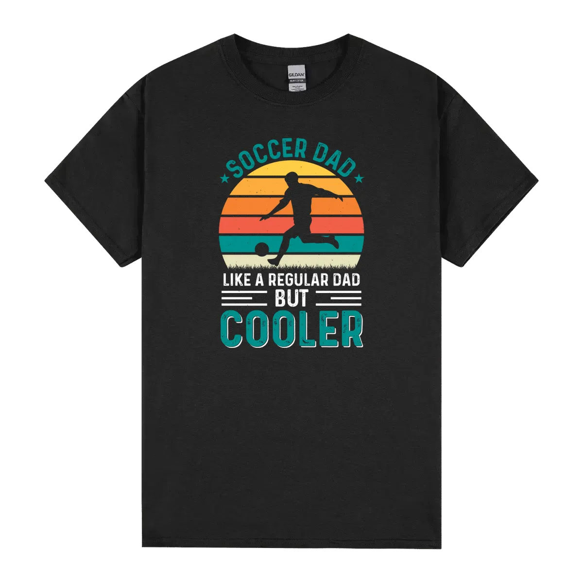 Soccer Dad Retro Sunset T Design
