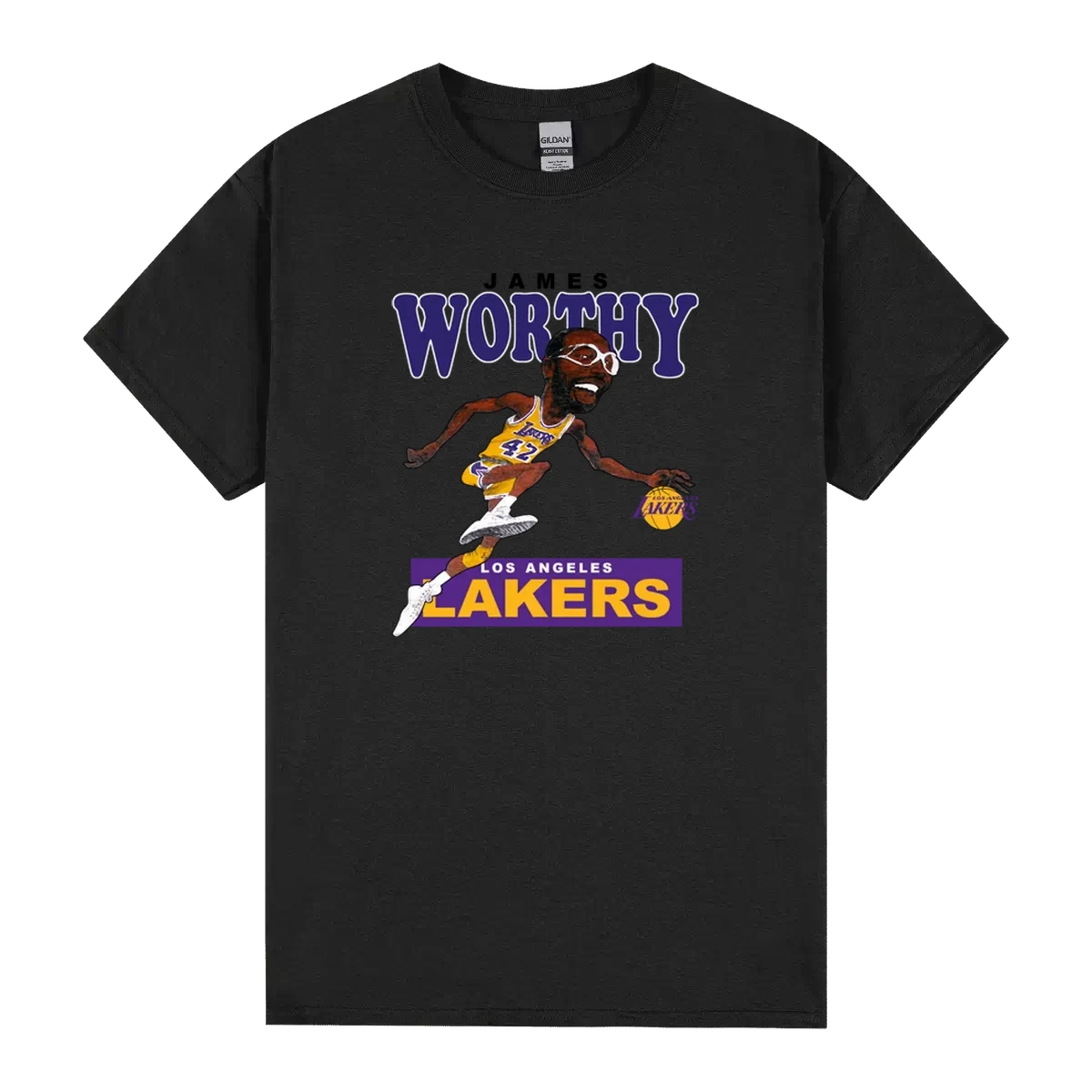 James Worthy Retro Basketball Caricature