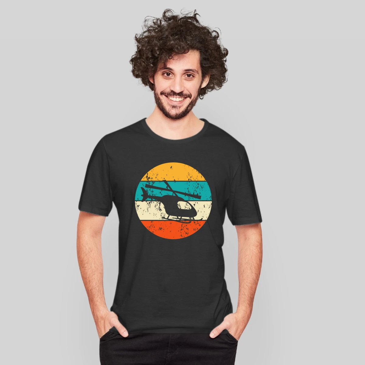 Vintage Retro Helicopter Pilot Aviation